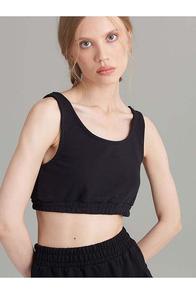 RİVUS Combed Cotton Crop Tank - Elastic Waist