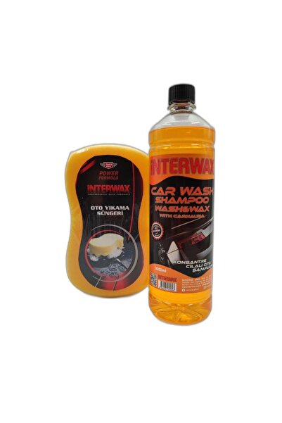 İnterwax Interwax Cilalı Oto Şampuanı 1 Lt & Interwax Power Formula Oto Yıkama Süngeri