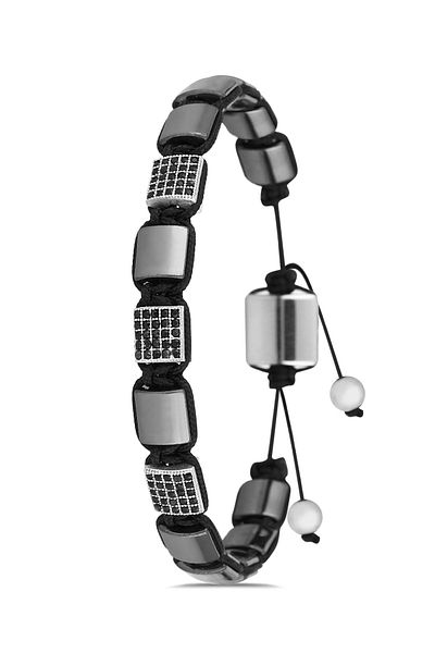 cheetah quality Singapore Adjustable Men's Bracelet Made with Natural Hematite Stone Handcrafted Macrame