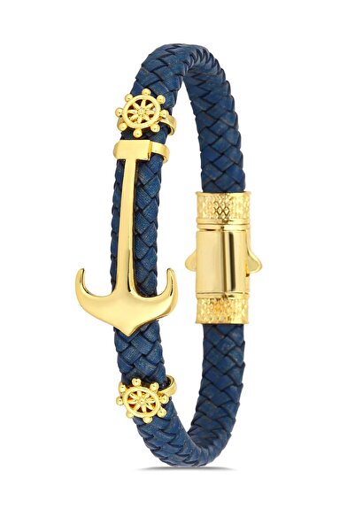 cheetah quality Roma Çapa Dümen Bantlı Özel Yapım Hakiki Deri Erkek Bileklik