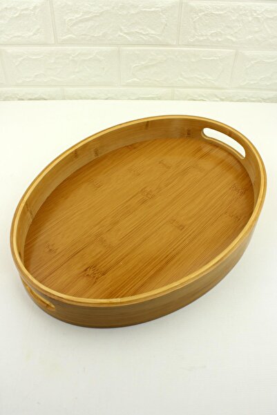 ALBETTO Bamboo Tray Oval Serving Presentation Tray 36*26cm