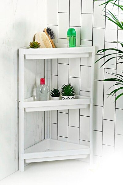 ALBETTO وحدة رفوف من 3 طبقات، رف المطبخ، رف الحمام، منظم الحمام، أبيض