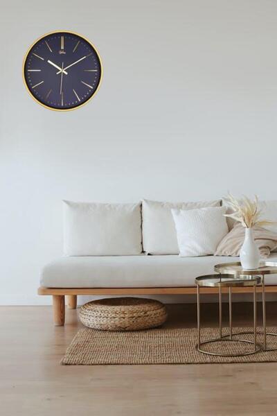 ALBETTO Duvar Saati Gold Modern Tasarım Kadran Çizgi