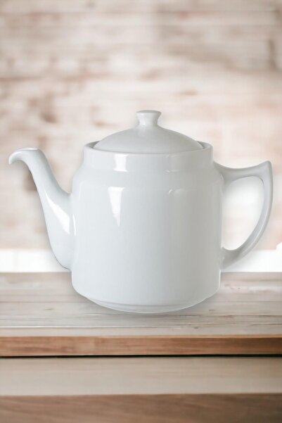 ALBETTO Porselen Tek Demlik kahveci Model Bitki Demleme Beyaz 1250ml