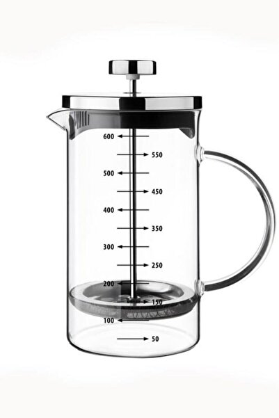 ALBETTO Borosilikat Cam French Press 600ml Ölçekli