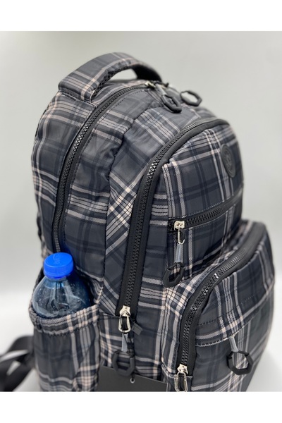 Bevitton Water Repellent Fabric School Bag Unisex School Backpack A3113 Plaid