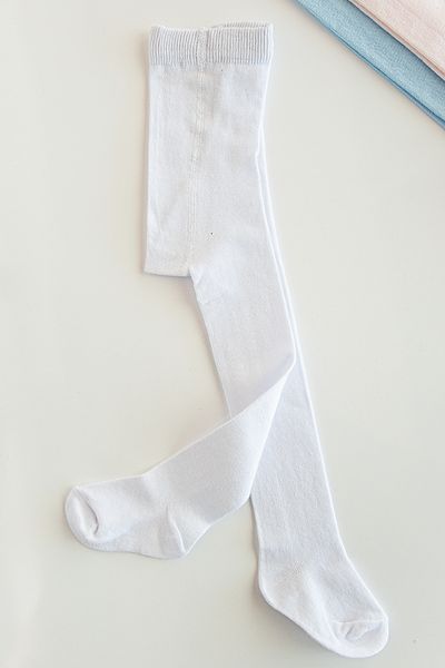Babymod Combed Cotton White Baby Pantyhose