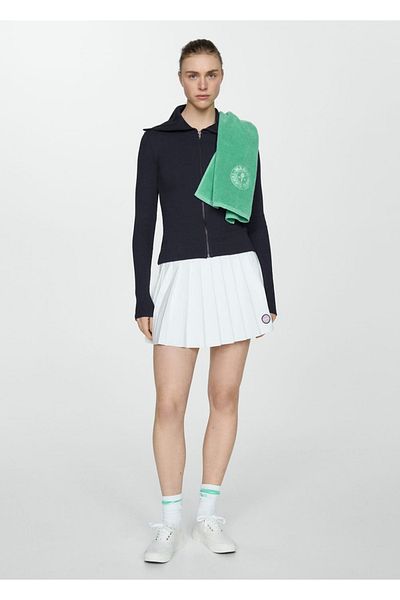 MANGO Woman Cardigan with Logo Zipper