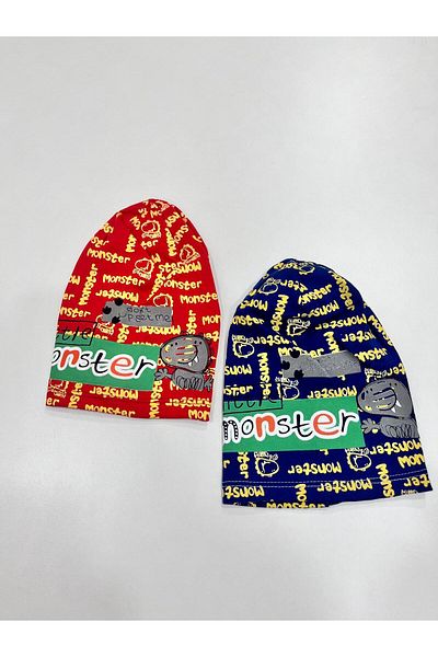 Esterella 2 Baby Boy Caps - Written and Combed Cotton