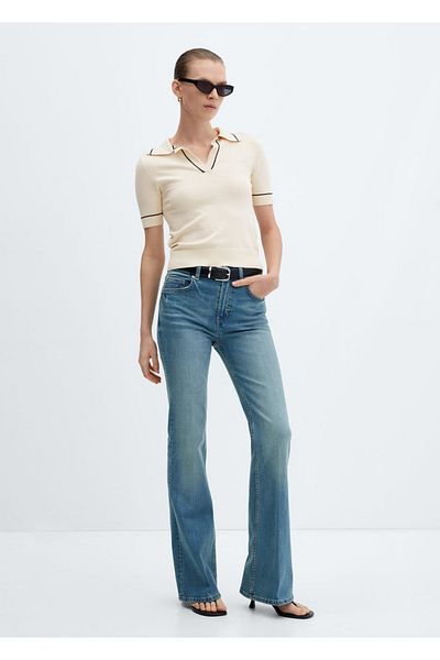 MANGO Woman Polo Collar Sweater