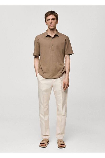 MANGO Man Koszulka polo o dopasowanym kroju wykonana w 100% z bawełny
