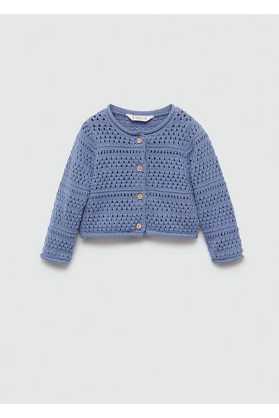 MANGO Baby Cardigan din bumbac tricotat perforat