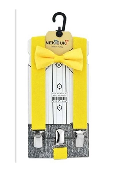Bloom Store 23 Nisan Erkek Çocuk Sarı Pantolon Askısı Ve Papyon Takım 1-7 Yaş