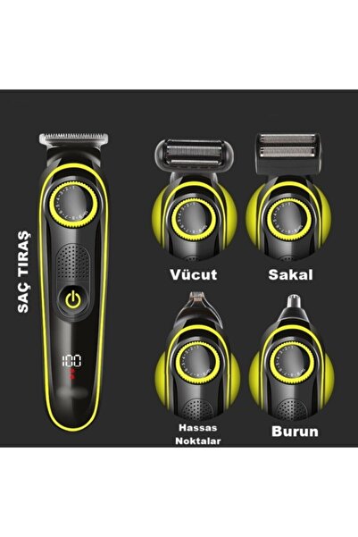 Genel Markalar 4-6 Saat Calido Cliper Ip 6577 Saç & Sakal Şekillendirici Tıraş Makinesi Erkek Bakım Seti 5 In Tras