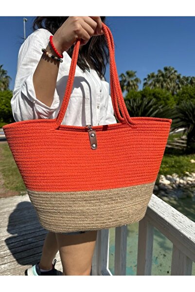 DeMu MEGS WOMEN'S WICKER BEACH BAG 2-PIECE SET WICKER JUT, HANDBAG, CLUTCH
