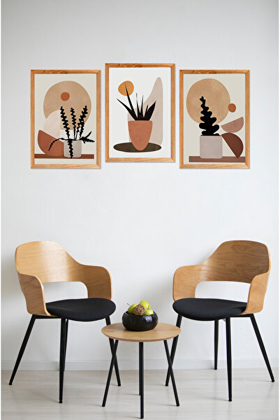 kutuTR Dekorize Mdf 3 Parça 3 Mm Çerçeve Görünümlü Bohem Tablo 3006