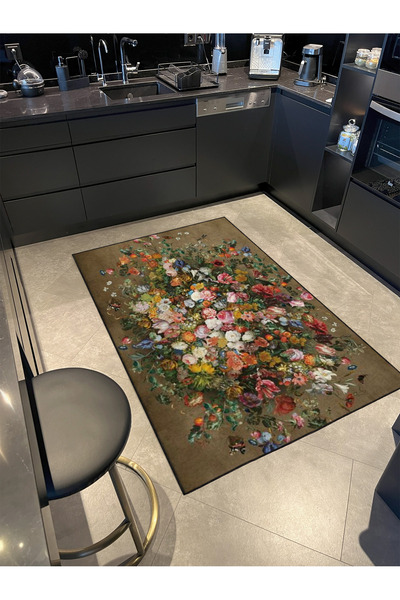 Rugs Modern Halı Karışık Renkli Çiçekli Desenli Dekoratif Halı miravip356