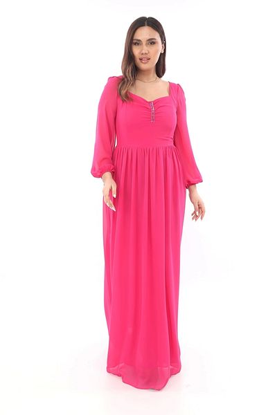 lodmela Φόρεμα Sweetheart Neck Plus Size 1785-Fuchsia