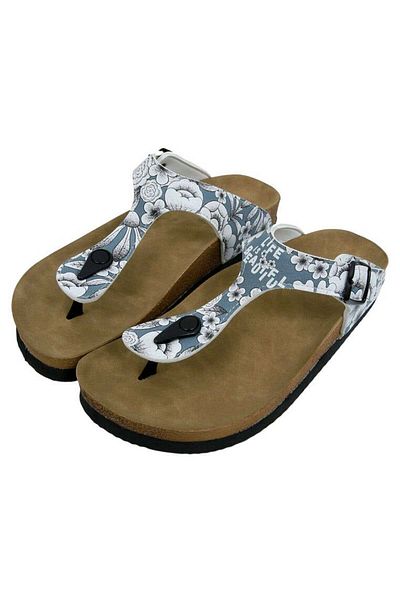 Dogo Women's Vegan Leather Blue Slippers - Life is Beautiful Design