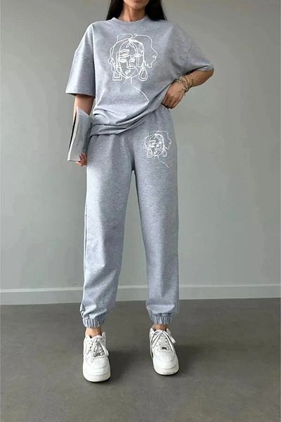 lona fashion Γυναικεία Αισθητική Φούτερ - Σχέδιο εμπριμέ μπλουζάκι και φούτερ