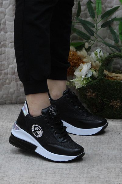 fort 3016 Pantofi de damă cu talpă cu pană, alb, negru