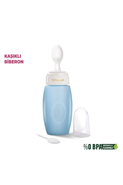 BEBENEO Kaşıklı Biberon PP Kaşıklı Mama Biberonu BPA İçermez Mavi