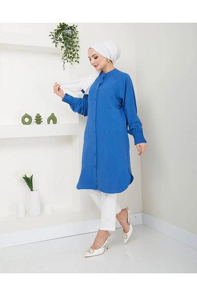 YILMAZBARMAZ Tunica cu lungime maxi cu coaste Ayrobin pentru femei