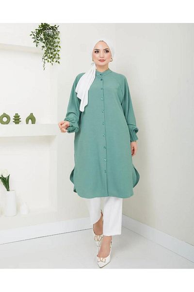 YILMAZBARMAZ Tunica cu lungime maxi cu coaste Ayrobin pentru femei
