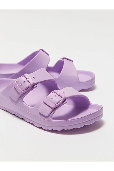 LC Waikiki Papuci pentru fete cu dungi duble cu cataramă LCW STEPS
