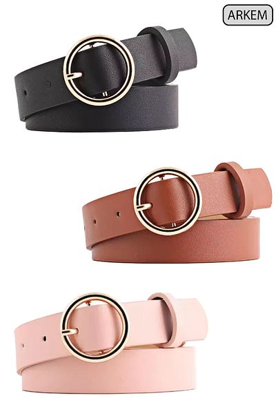 Arkem Black-tan-Pink Set of 3, Women's Belt