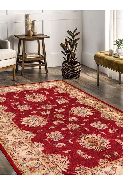 VİSTADELS VTA SERİ001 Colorful Vintage Cotton Carpet in Retro Style