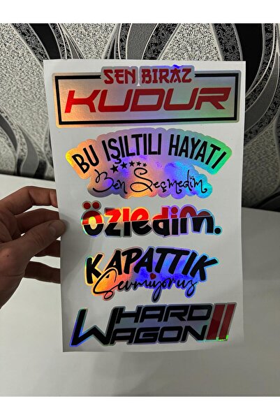 Etiket Oto Aksesuar ARABA ARKA CAM YAZILARI HOLOGRAMLI YENİ MODEL