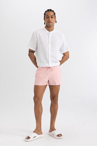 DeFacto Fit Andy bedruckte, dehnbare, strukturierte, kurze Sport-Shorts für Herren B5987ax24hs