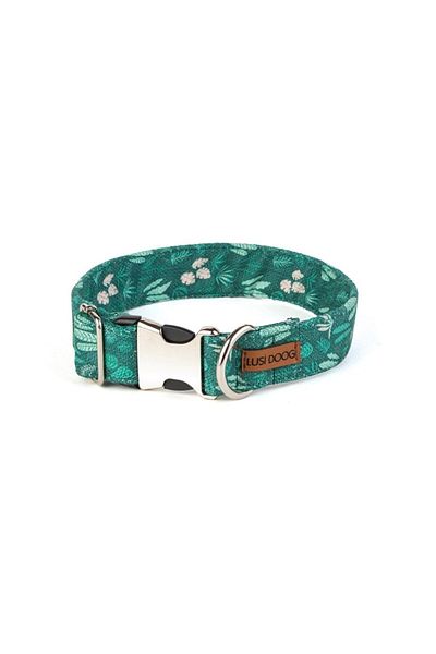 Lusi Doog Forest Themed Green Dog Collar