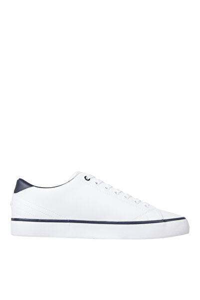 Tommy Hilfiger Beyaz Erkek Sneaker TH HI VULC CORE LOW LEATHER
