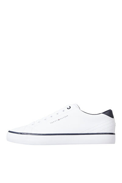 Tommy Hilfiger Beyaz Erkek Sneaker TH HI VULC CORE LOW LEATHER