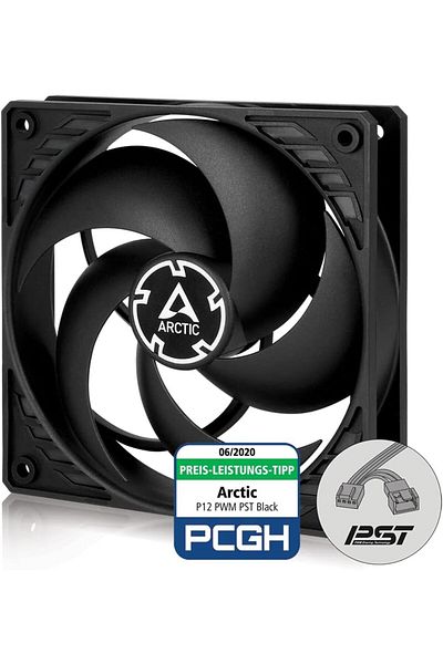 Store ARCTIC P12 PWM PST 120 ملم مروحة سوداء - متوافقة