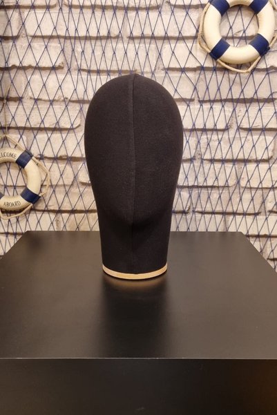 Manken İstanbul Black Cloth Covered Polyester Head Mannequin Accessory Manikin Hat Mannequin