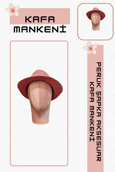 Manken İstanbul Fabric Covered Polyester Head Mannequin Accessory Manikin Hat Mannequin Wig Mannequin