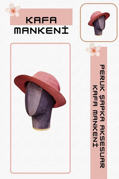 Manken İstanbul Fabric Covered Polyester Head Mannequin Accessory Manikin Hat Mannequin Wig Mannequin