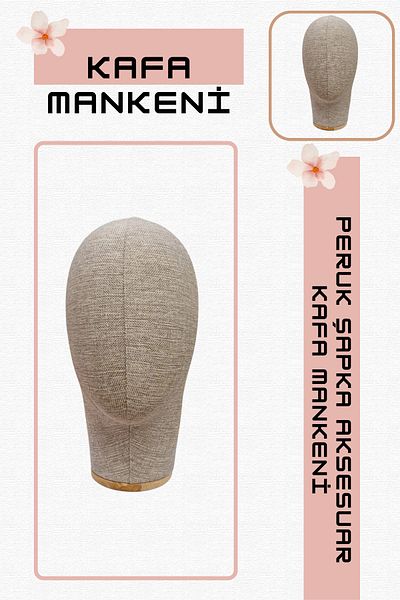 Manken İstanbul Fabric Covered Polyester Head Mannequin Accessory Manikin Hat Mannequin Wig Mannequin