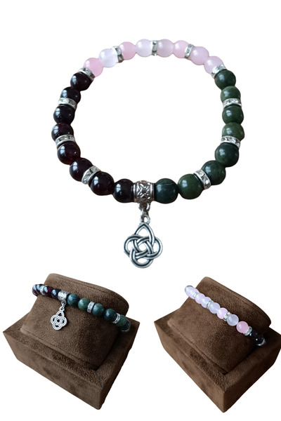 MGA DOĞAL TAŞ Pregnancy natural stone bracelet Jade stone Lal stone Pink quartz stone fertility bracelet