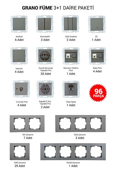 OVİVO Grano Smoked 3+1 Circle Package