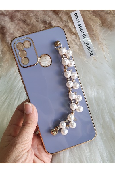 Aksesuarda Moda İNFİNİX HOT 11 PLAY UYUMLU ÇİÇEKLİ TAŞLI GOLD DETAYLI LAZER K...