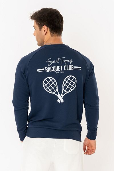 Coredra Мъжки суитшърт Racquet Club Regular - тъмносин