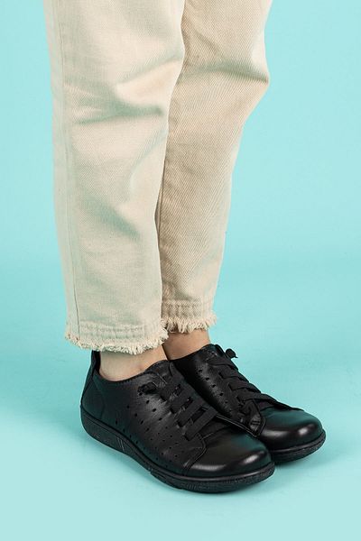 Getcho Pantofi casual negri Dunde din piele naturală pentru femei