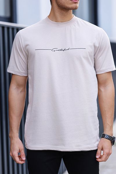 aziso Ανδρικό μπλουζάκι Grateful Printed - Regular Fit, 100% βαμβάκι, Crew Neck