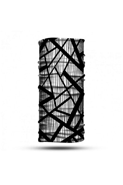 nehir eşarp Black and White Patterned Bandana Buff Baf Neck Collar
