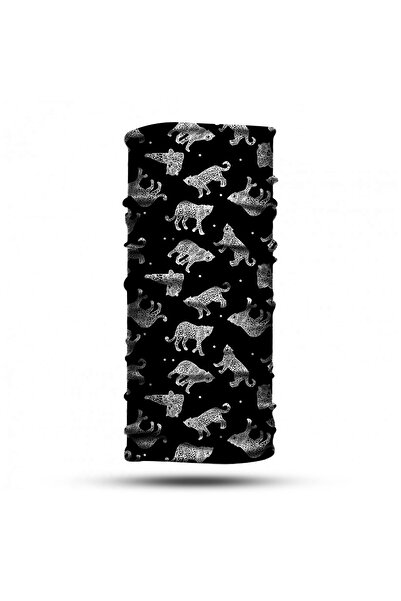 nehir eşarp Siyah Beyaz Desenli Bandana Buff Baf Boyunluk