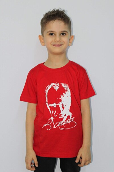 ak giyim Tricou unisex cu imprimeu Ataturk roșu pentru copii